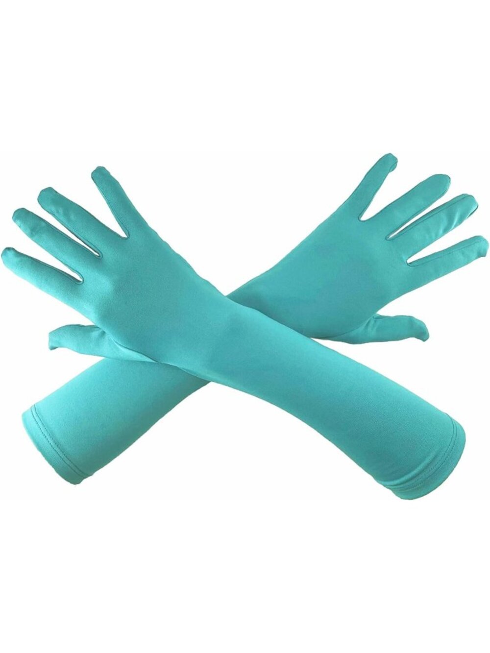 Men's And Women's Baby Blue15'' Elbow Length 20s Stretchy Cosplay Costume Gloves